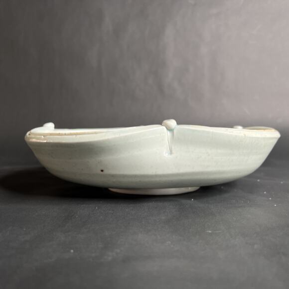 Handmade Bowl-Scalloped Edge-Watercolor-Japanes-Boho Ceramic Centerpiece – 10″ - Picture 6 of 13